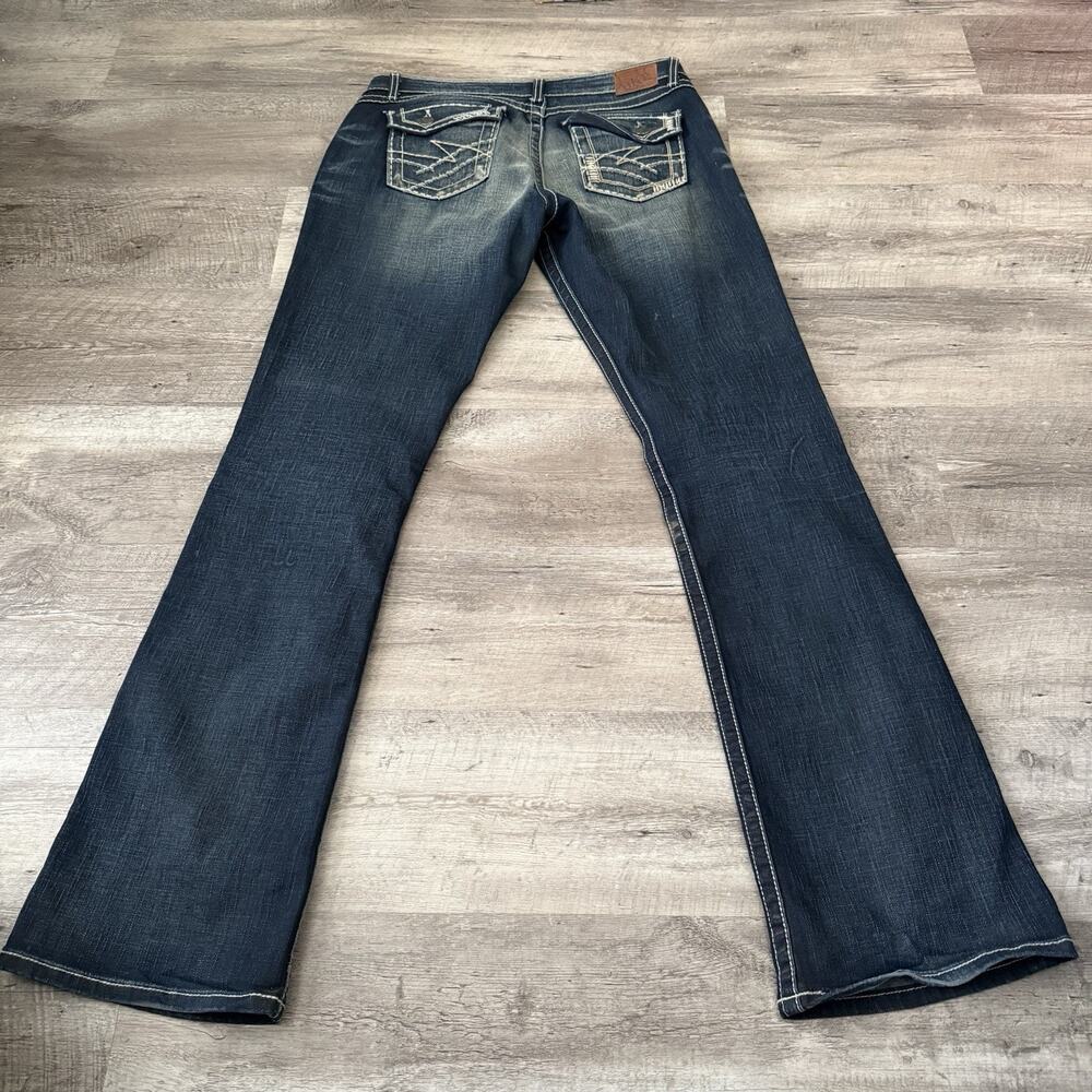 BKE Jeans Womens 33 x 37.5 Tall Blue MADISON Bootcut Stretch Embellished Pockets - Picture 9 of 11